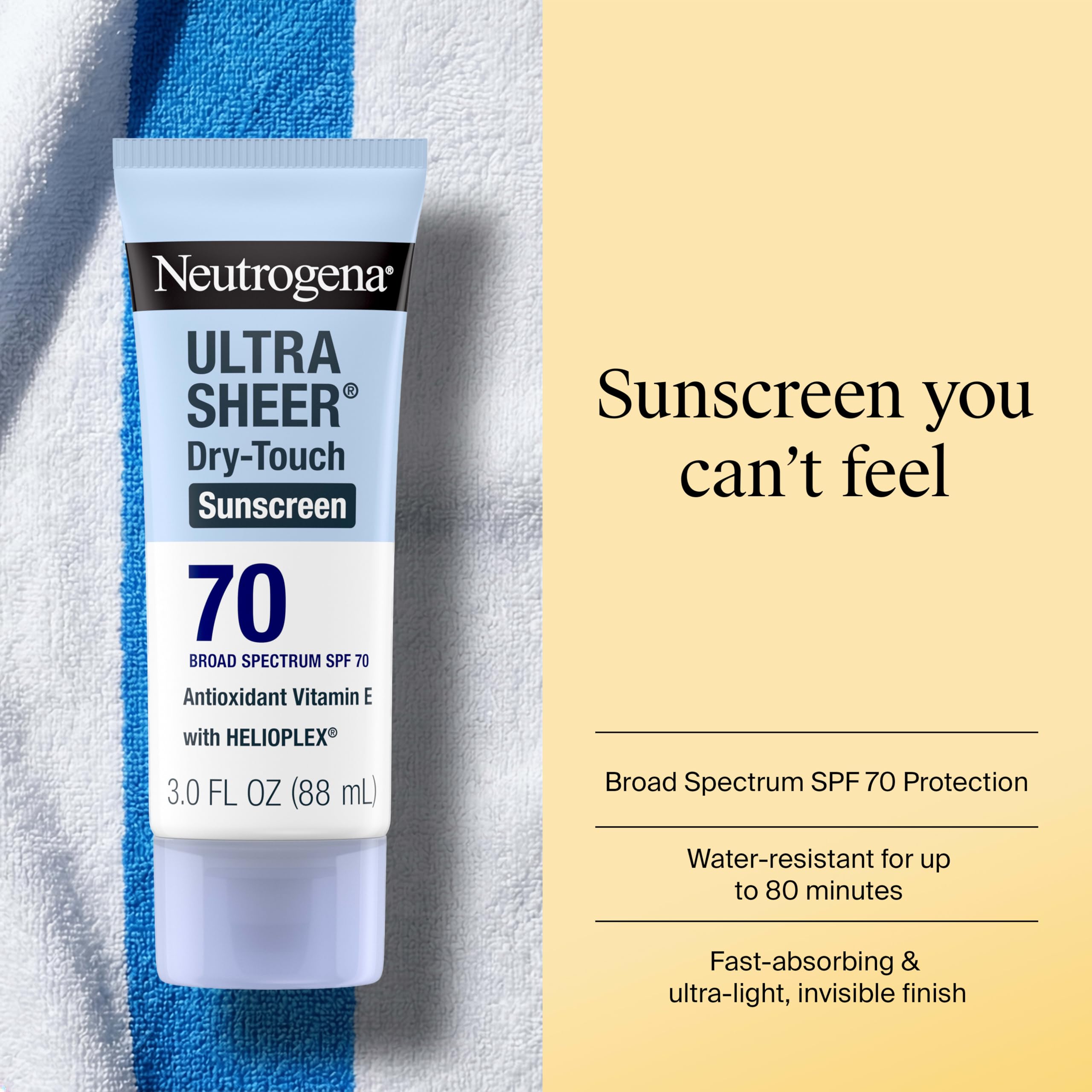 Neutrogena Ultra Sheer Dry-Touch SPF 70 protector solar USA Beauty Co